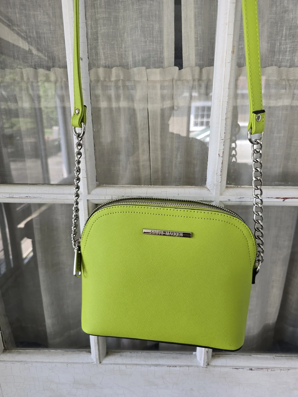 Steve Madden Neon Lime Crossbody with Chain Detail